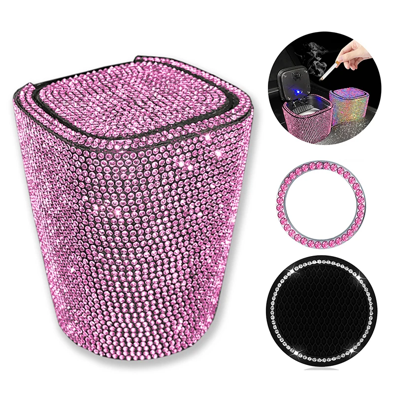 

3 шт., автомобильная пепельница со светодиодсветильник кой, прозрачная автомобильная пепельница с крышкой и защитой от запаха, яркая портат...