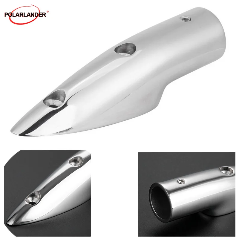 

1 Pcs 7/8"" Marine Hardware Railing Stainless Steel 22mm Boat Rail End Inner Dia Support Fitting for sailboat and powerboat