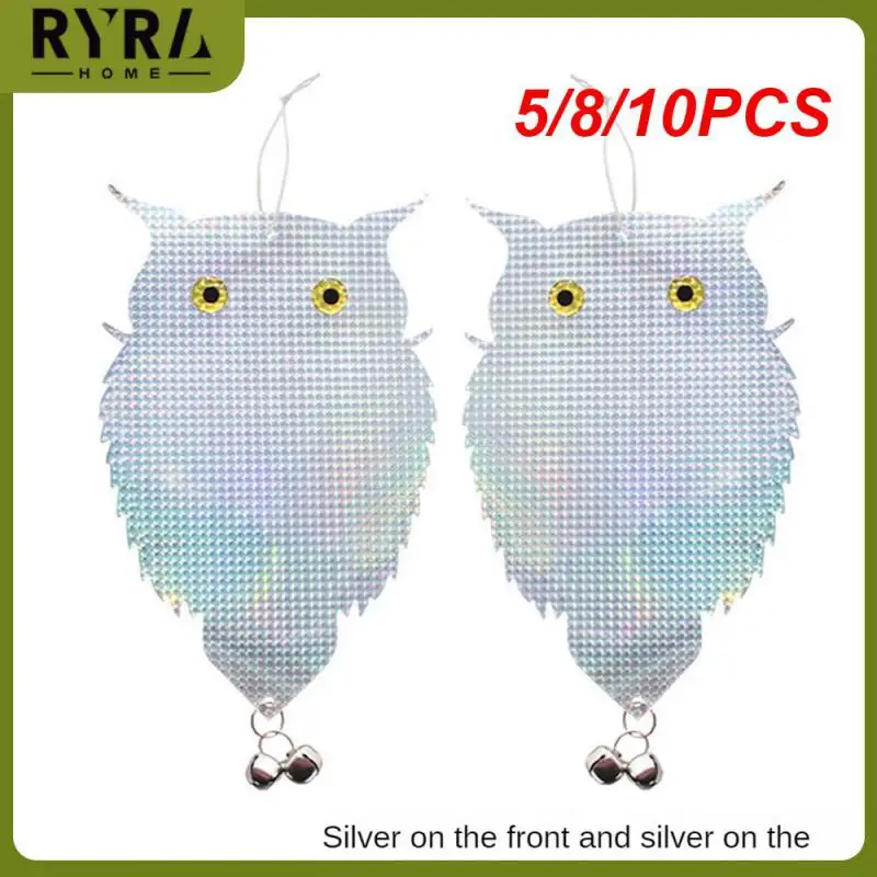 

5/8/10PCS Scare Bird Balcony Bird Repellent Double-sided Laser Reflective Bird Repellent New Owl Shape Agricultural Orchard