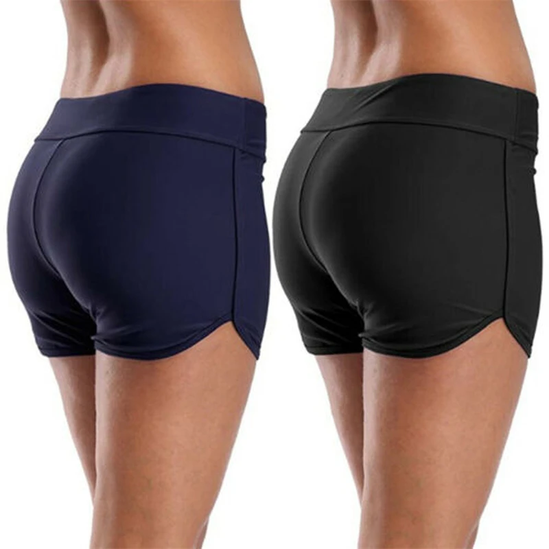 

Swimsuit Women Swim Bikini Bottom Tankini Shorts Solid High Waist Beach Swimwear Bathing Suit Running High Waist Biquini 2023