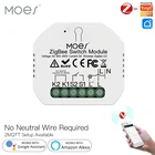 Модуль переключателя света Moes 2MQTT Tuya ZigBee, не требует нейтрального провода, работает с приложением Alexa Google Home