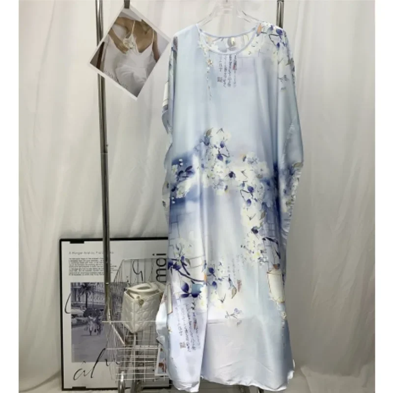 Женская элегантная ночная рубашка с принтом павлина свободная одежда для сна