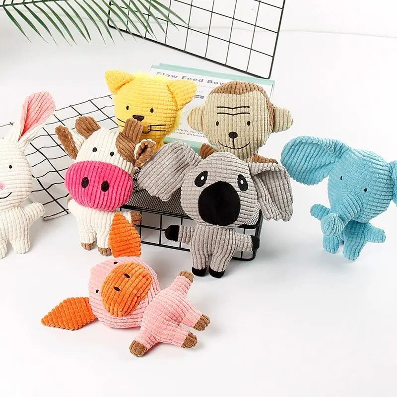 

Dogs Squeaky Chew Toy Cute Animals Plush Funny Pet Puppy Bite Interactive Pets Dogs Sounding Dog Cat Toys Accessories Supplies