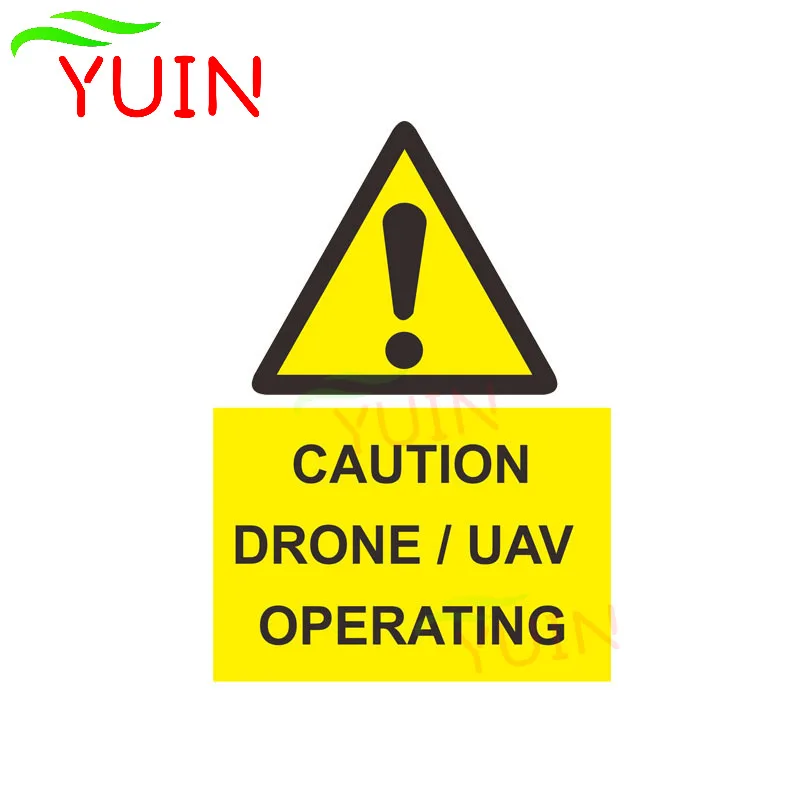 Наклейка «предупреждение о опасности дрона»/БПЛА, наклейка для эксплуатации автомобиля, аксессуары для автомобиля, персонализированная наклейка для кузова из ПВХ, 18*13 см