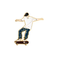 character alloy brooch creative personality skateboard shape paint brooch lapel pin