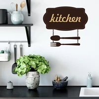 creative english kitchen knife and fork kitchen wall stickers restaurant decorative wall stickers self adhesive wall stickers