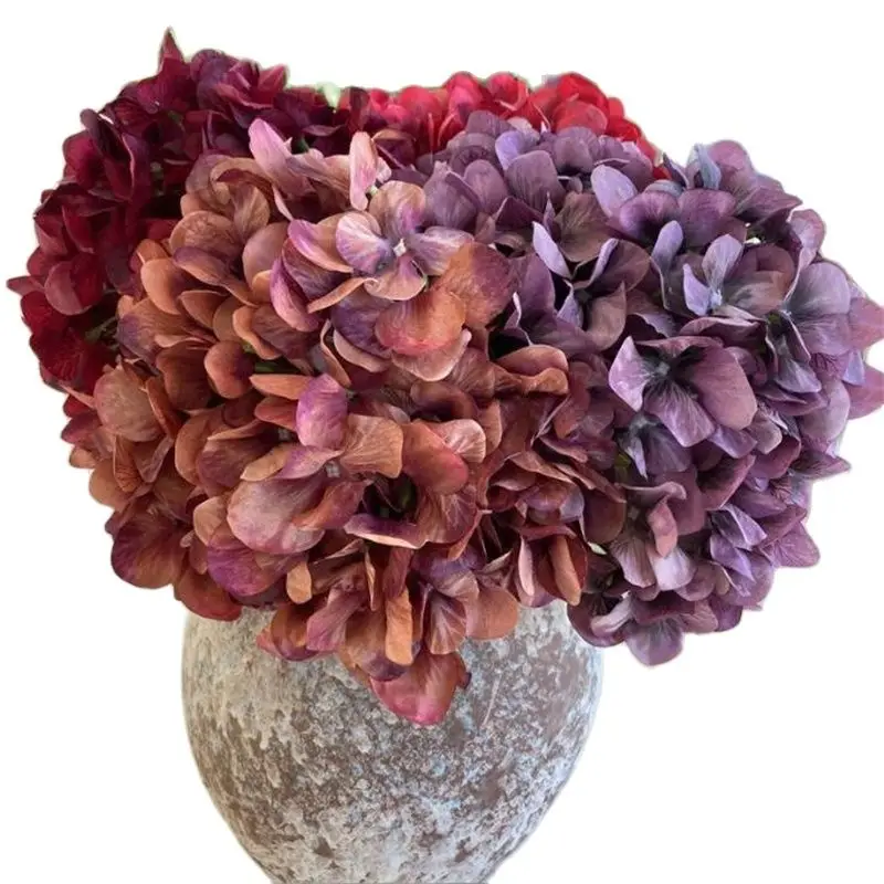 

One Faux Oil Painting Hydrangea (5 Heads/Bunch) 19" Length Simulation Spring Hydeangeas for Wedding Centerpieces