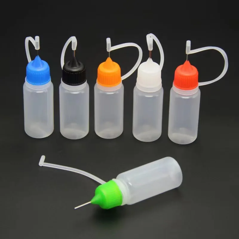 

2023 New 1pc 10ml Plastic Squeezable Needle Bottles Eye Liquid Dropper Sample Drop Can Be Glue Applicator Refillable Vail