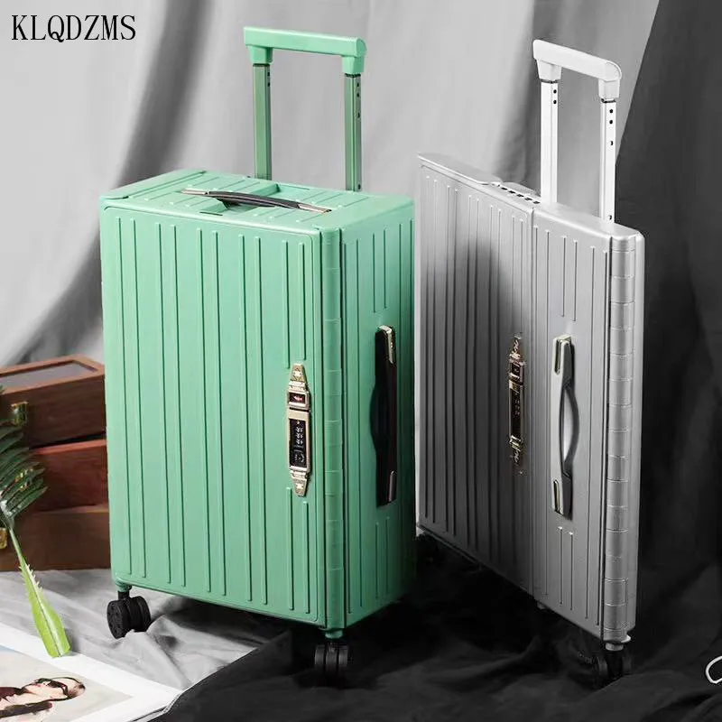 KLQDZMS 20Inch Multifunctional Foldable Suitcase With Sturdy Boarding Box Unisex Student College Roller High Quality Luggage Bag
