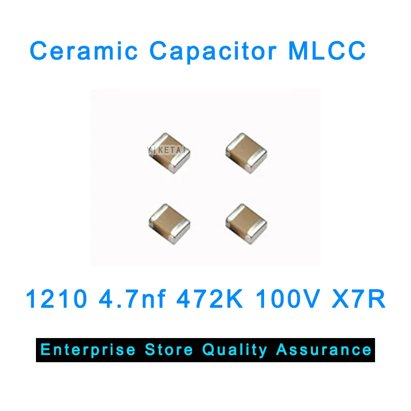 

Керамический конденсатор SMD1210 10% НФ 472 100 к в X7R, 50 шт., выгодный запас