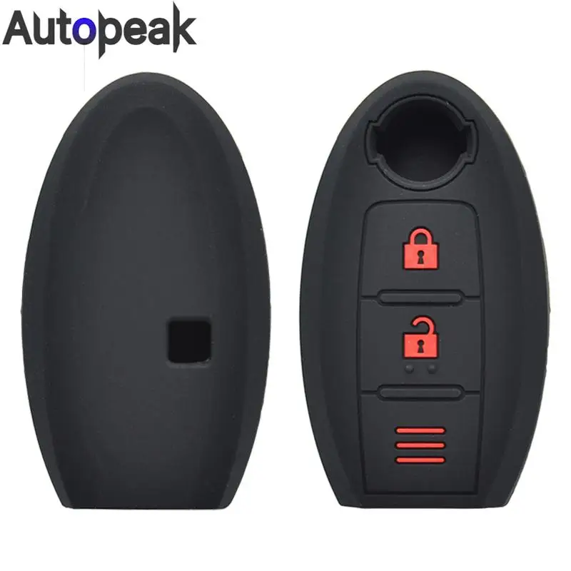 

3 Button Flip Remote Smart Key Fob Silicone Skin Car Case Cover For Nissan Qashqai Skyline Juke Alissa X-trail Keyless Protector