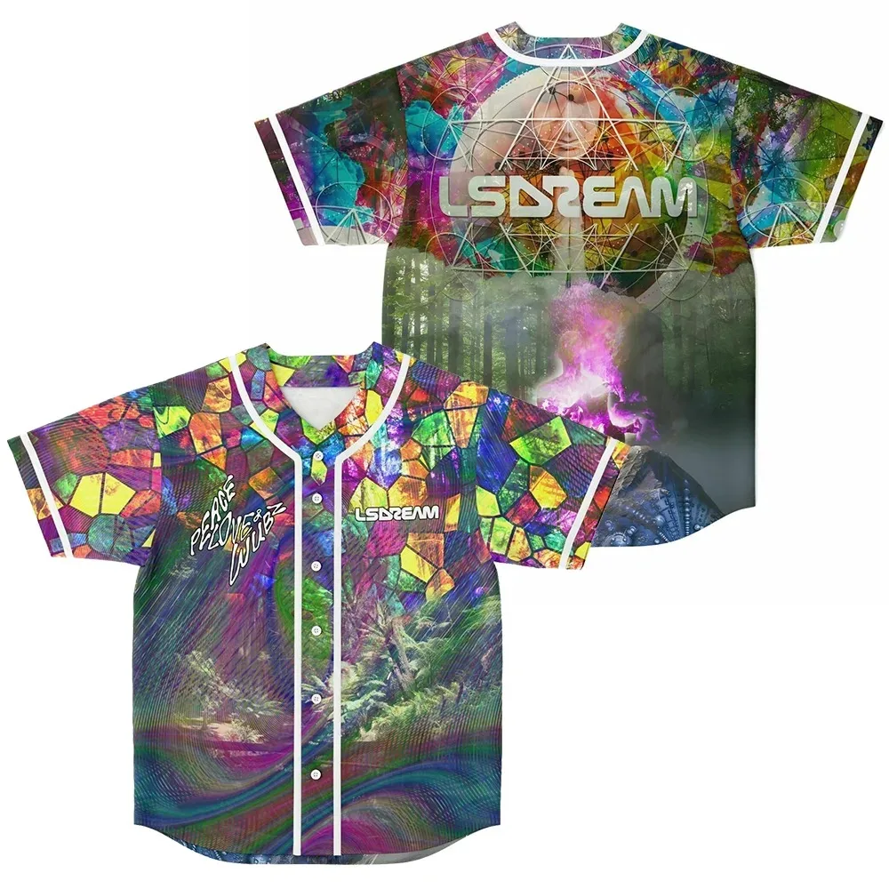 Lsdream мир любовь бейсбол Джерси Merch мужчины/женщины повседневные тонкие пуговицы