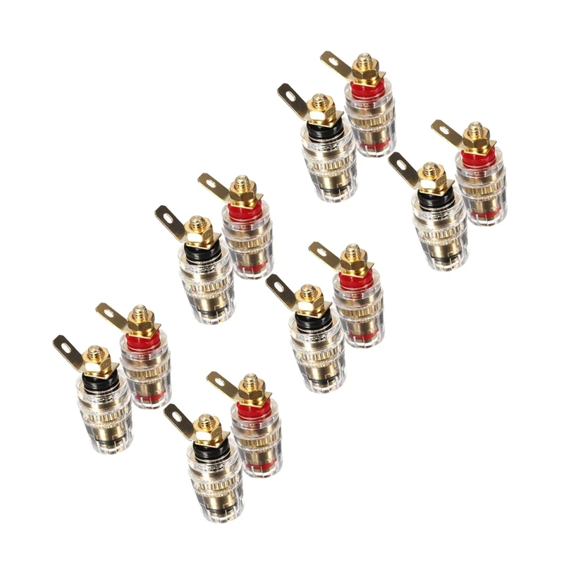 

New 12Pc Amplifier Speaker Terminal Binding Post 4Mm Banana Plug Jack