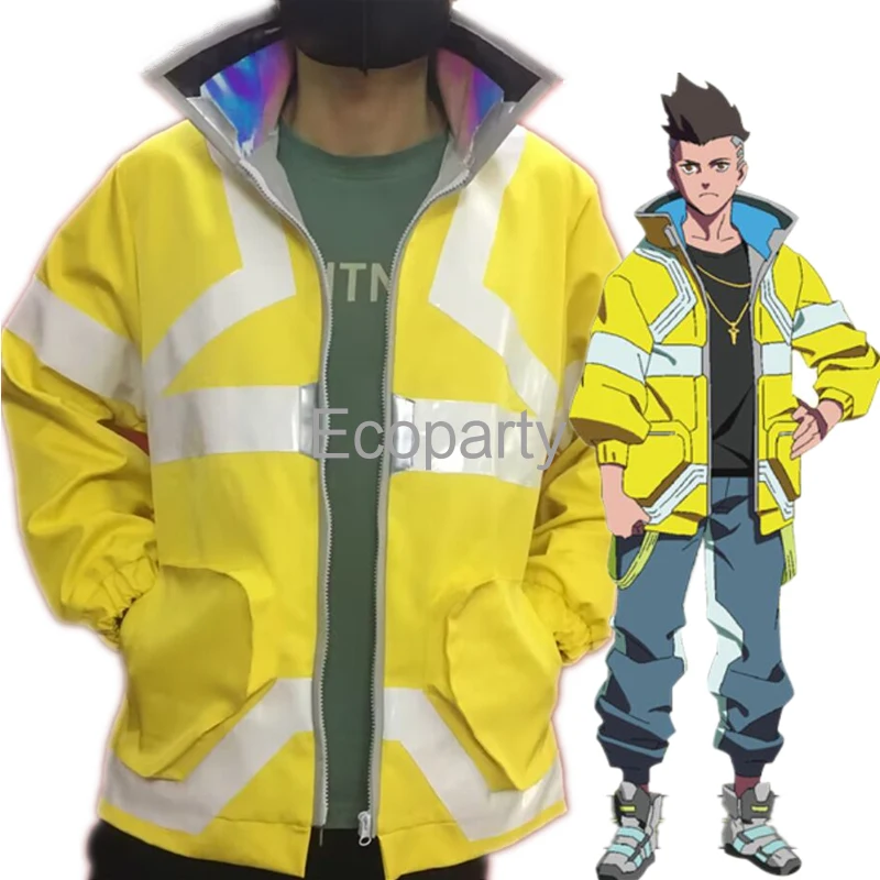

Anime Edgerunners David Martinez Cosplay Costume Stand Collar Jacket Hoodie Zipper Coat Punk Adult Men Halloween 15