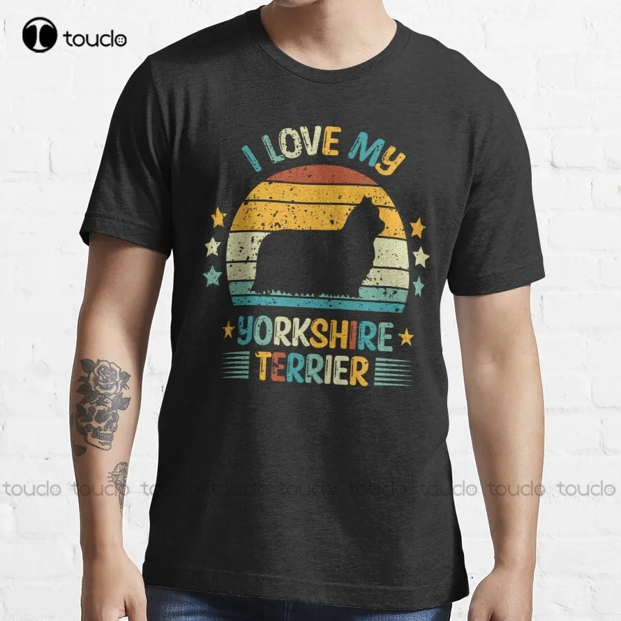 

Женская футболка с принтом «I Love My Йоркширский терьер»