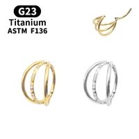 g23 f136 titanium nasal septum ring daith earring hoop set cz ear cartilage lip piercing hinge segment body piercing jewelry