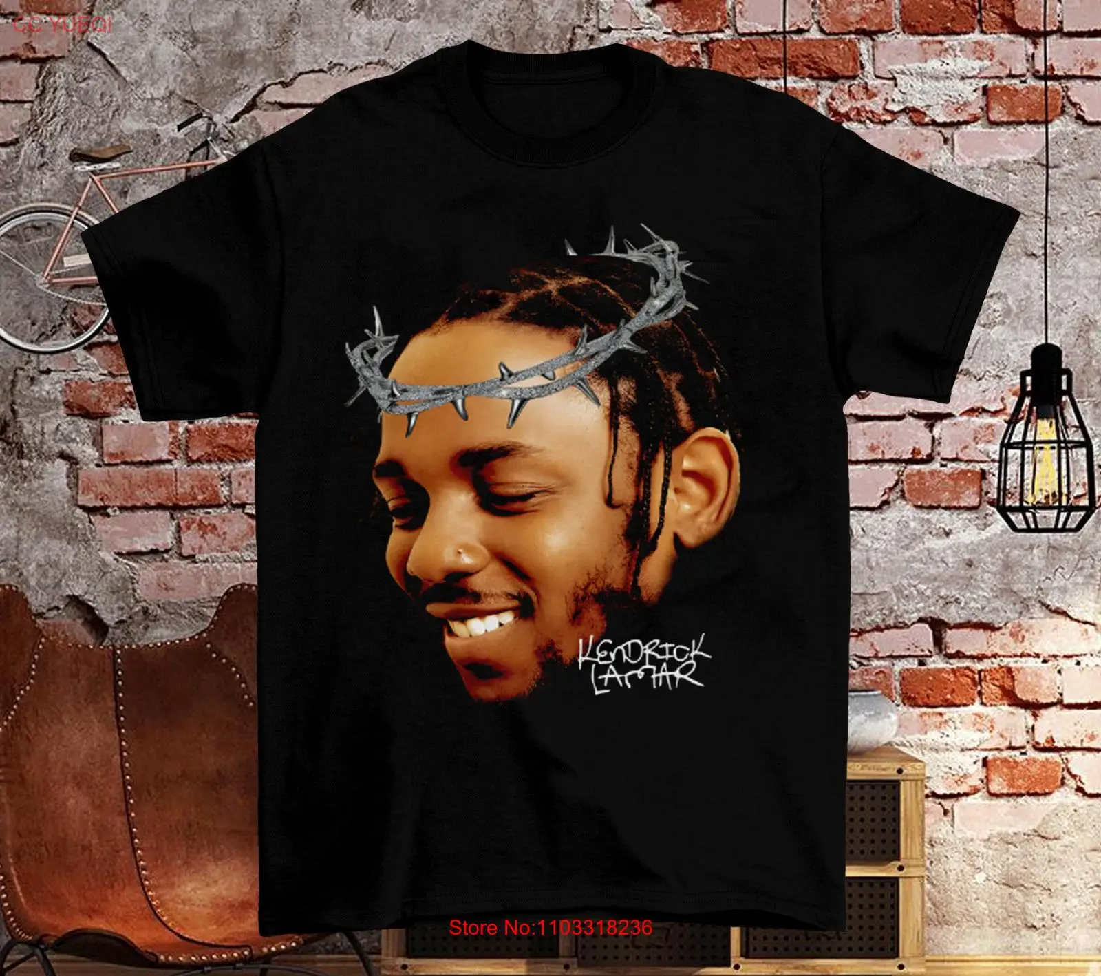 Новинка черная рубашка унисекс с большим лицом Кендрика Ламара все размеры