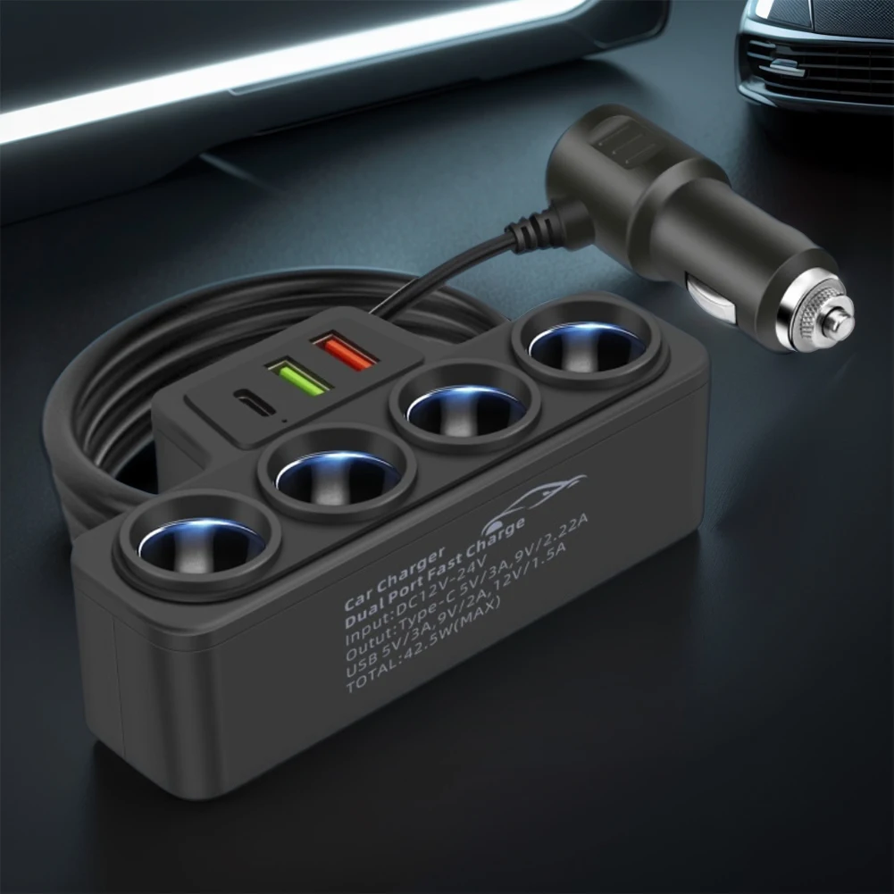 USB-адаптер питания для телефона 4 розетки