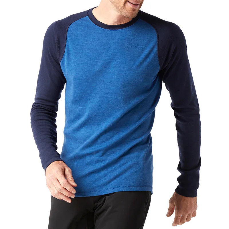 

100% Merino Wool long sleeve T Shirt Thermal Base Laye Wool Shirt 200gsm Wicking Breathable Anti-Odor