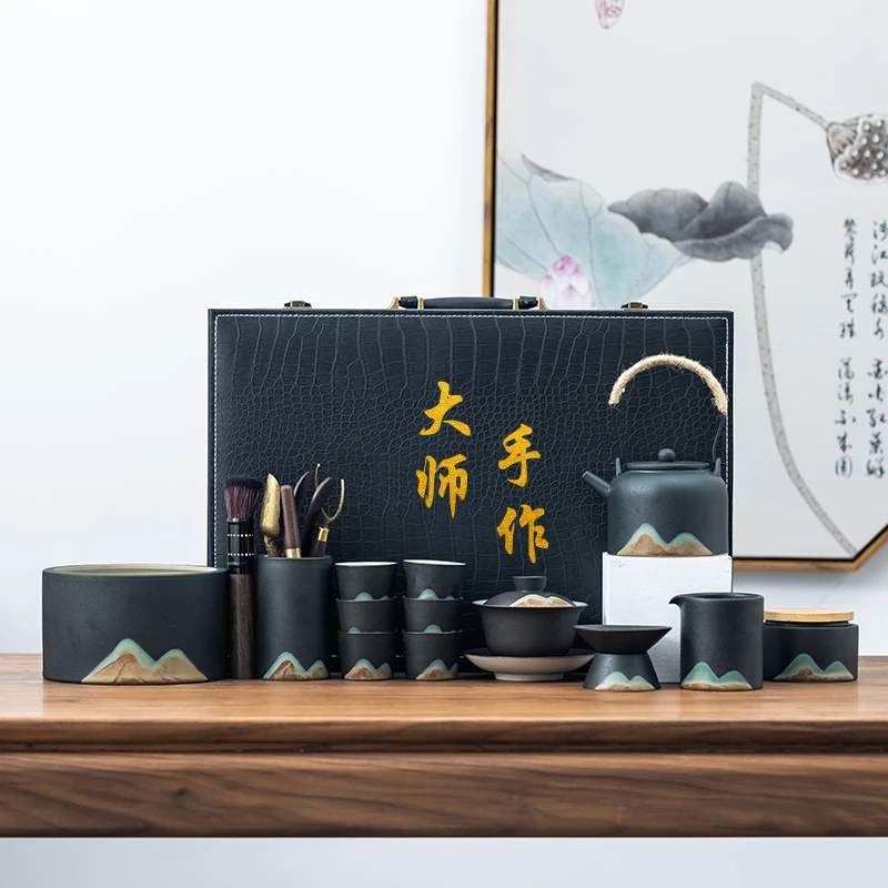 

Китайский чайный сервиз Gaiwan Kung Fu, аксессуары, кружки, фарфоровый керамический сервис, чайный сервис, чайник, заварочные чашки для дома и сада YX50TS