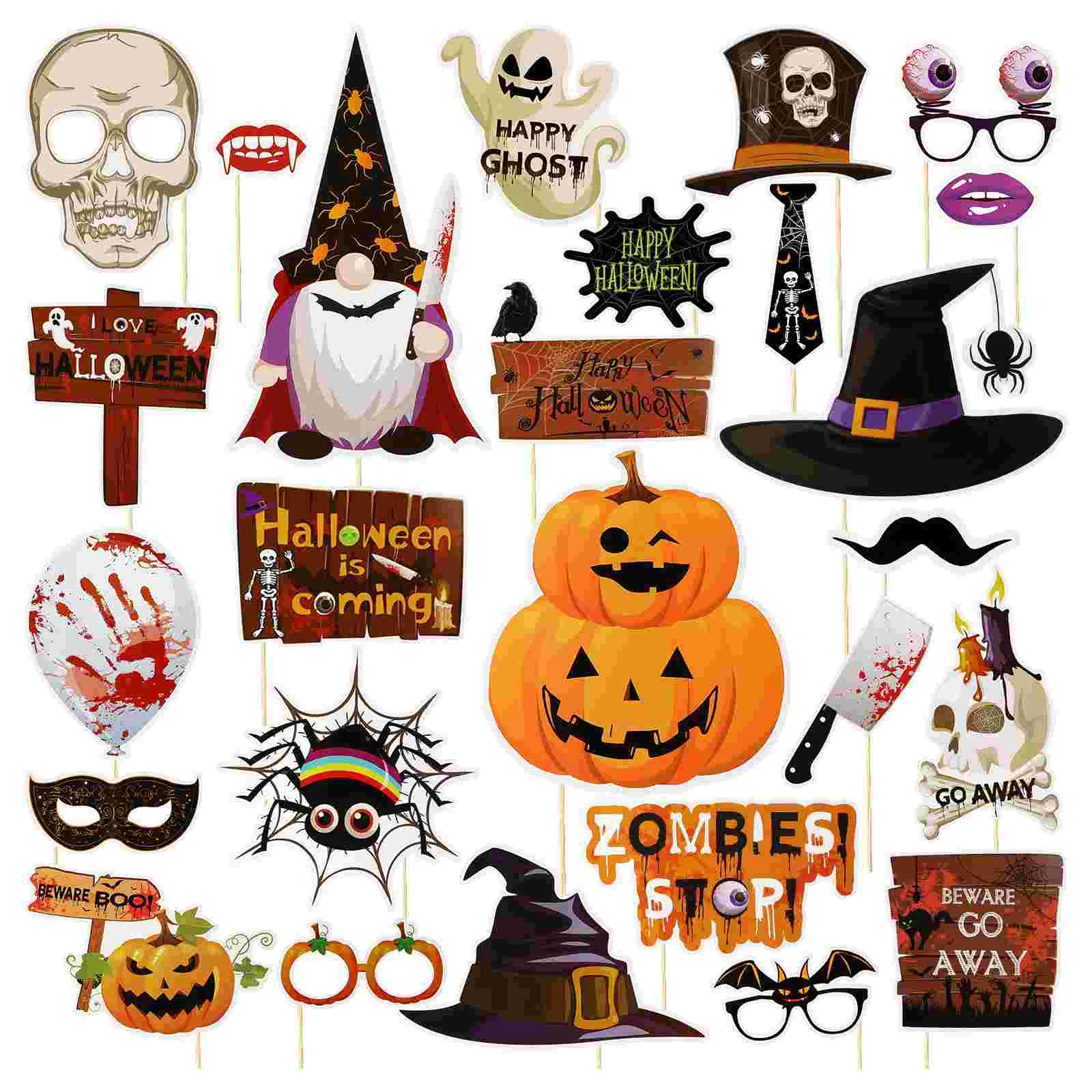 

26PCS Creative Happy Pose Sign Supplies Selfie Props Party Decoration