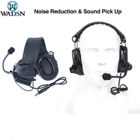 wadsn tactical comtac ii headset noise canceling headphone for airsoft midlandken ptt walkie talkie radio hunting aviation