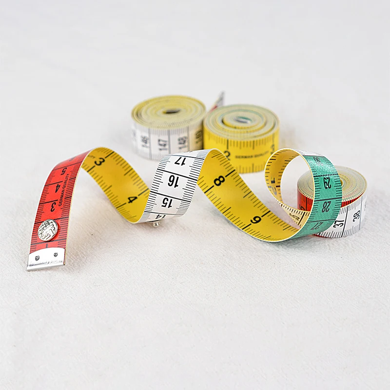 

1PC 1.5m Quality Soft Tape Measure Tailor's Tape with Snap Fasteners Body Measuring Ruler Needlework Sewing Tool Tailor Tape
