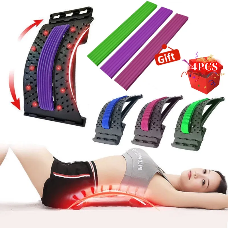 

Back Massager Stretcher Support Spine Deck Pain Relief Chiropractic Lumbar Relief Back Stretcher Fitness Massage Equipment