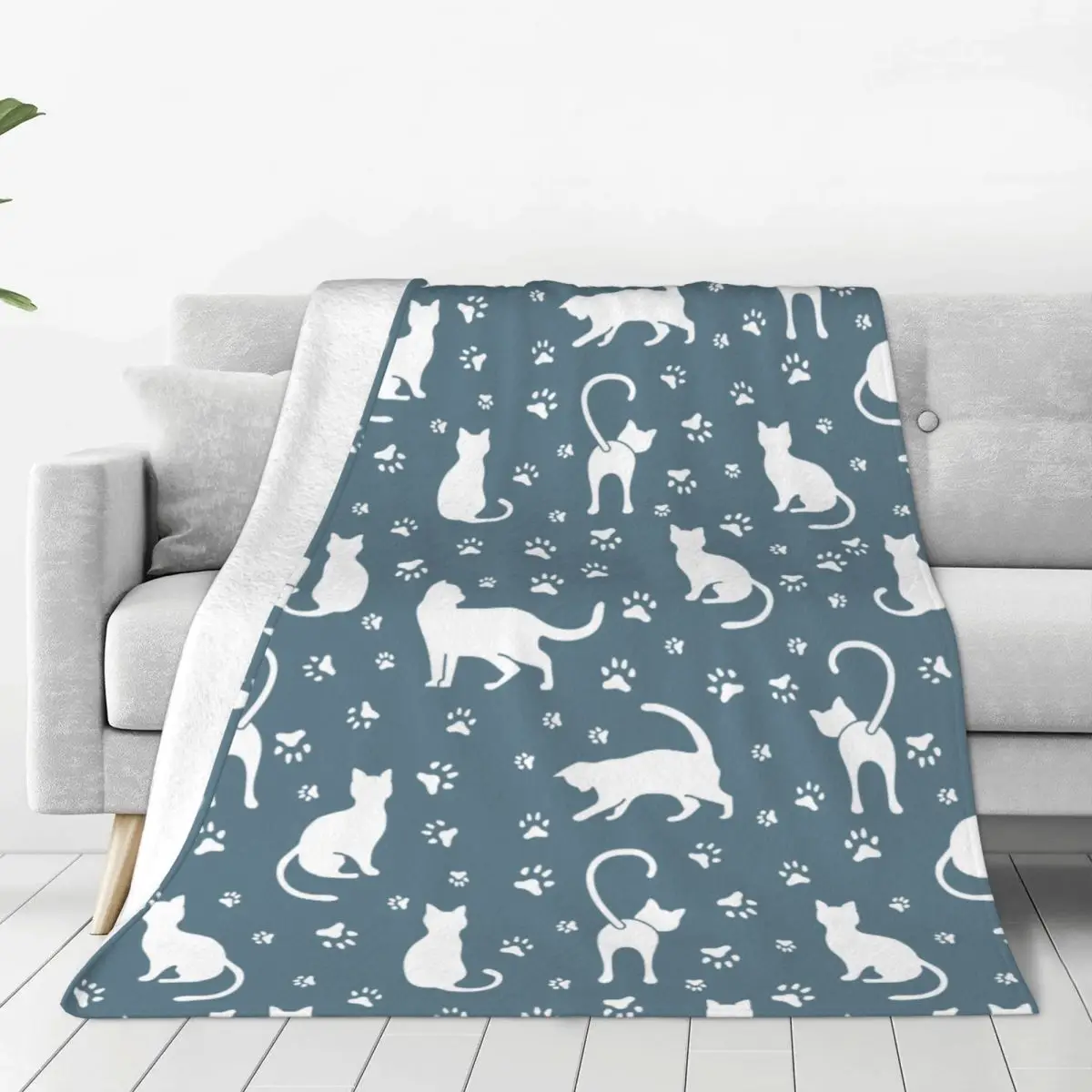 

Одеяло в виде кошачьей лапы, флисовое всесезонное милое портативное мягкое покрывало для кровати, Дорожный Коврик