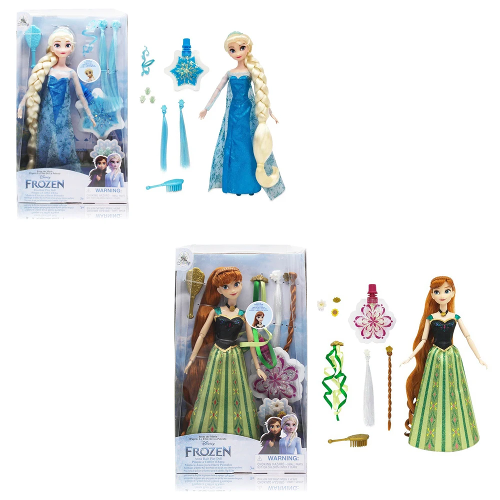 

Original Disney Store Frozen2 Anna and Elsa Makeup Princess Joint Vinyl Doll Figure Play House toys For children Xmas gift