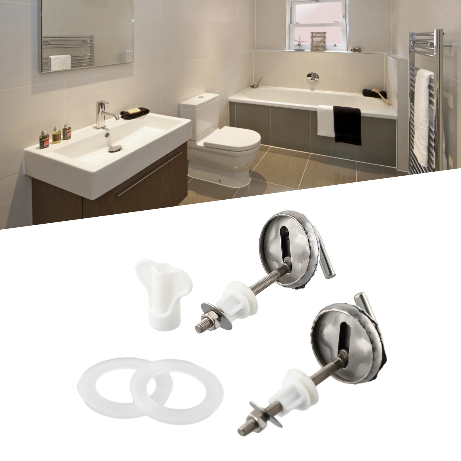 

2Pcs Toilet Cover Hinges Toilet Seat Fix Fitting Stainless Steel Back To Wall Replacement Hinges Home Bathroom Toilet Seats