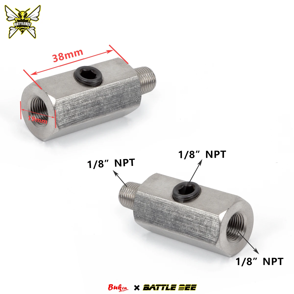 Адаптер датчика давления масла Battle Bee из нержавеющей стали универсальный