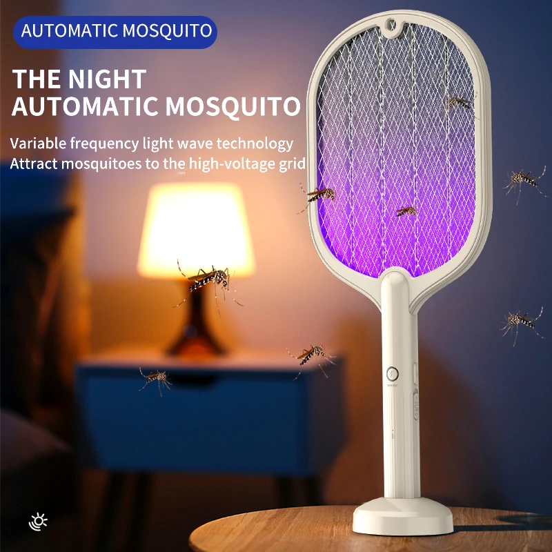 

2 In 1 Mosquito Swatter Mosquito Killer Lamp USB Rechargeable Mosquito Repellent Electric Shock Insecticide Insect Trap For Home