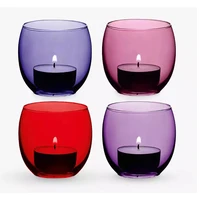 1pcs colored glass candle holders round candlestick candlelight ins wedding home decoration transparent household windproof