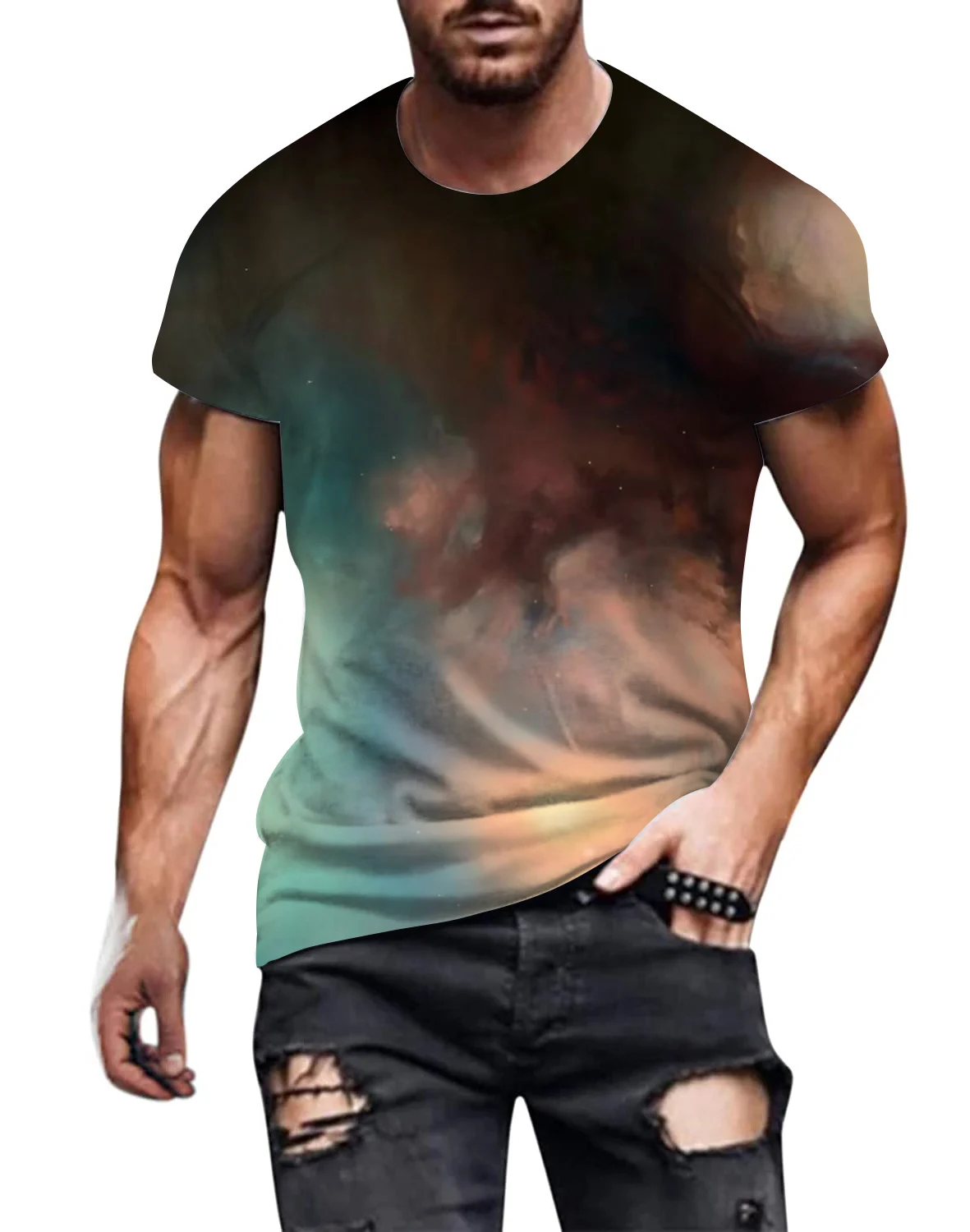 

Night Sky Retro 3D Cloud Moon Print Men's Women's T-shirt Plus Size Fashion Casual T-shirt 2023 Cool New