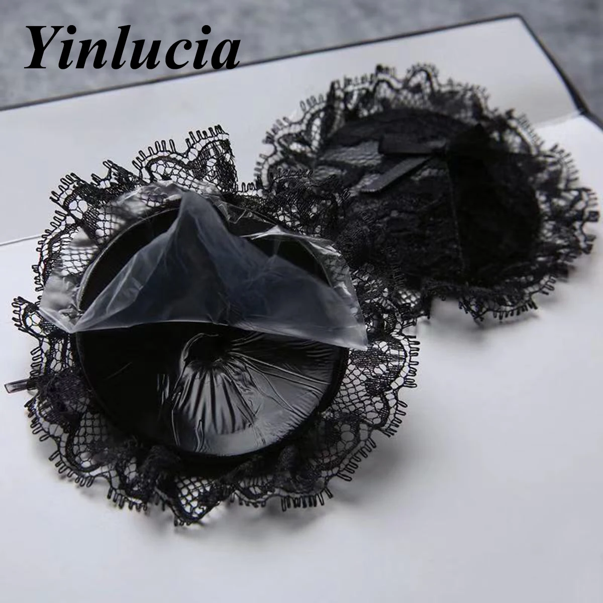 

2 Pairs Black Lace Bow White Tassel Nipple Cover Plunge Bra Silicone Nubra Stickers Accessories Invisible Breast Pads Pasties