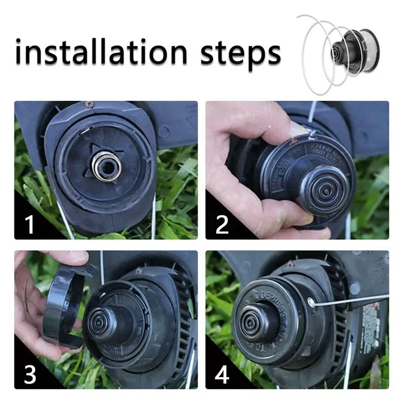 Фото Катушка для триммера B03C-6X A6226-XJ, совместимая с триммерами Black+Decker, замена для моделей GL250, GL310, с крышкой катушки №3
