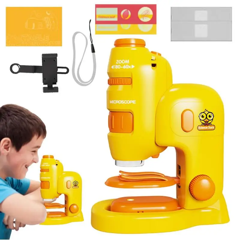 

Children's Microscope Set Folding Cute Microscope Toy Home School Learning Toy For Exploring Snails Earthworms Cicadas