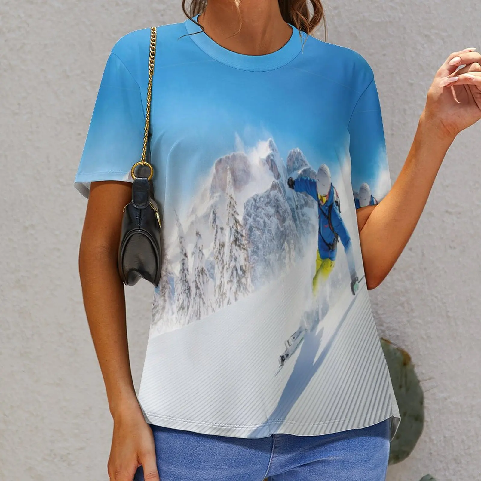 

Twin White Bluegrey-02 Casual Graphic Top Tee High Quality Activity Competition USA Size