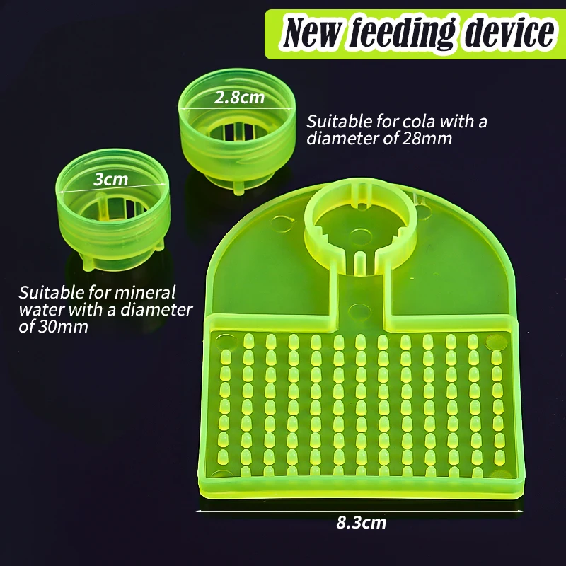 

1/2 шт. кормушка для пчел, новый дизайн, вход в улей, кормление, внутренняя минеральная бутылка, анти-топление, принадлежности для пчеловодства