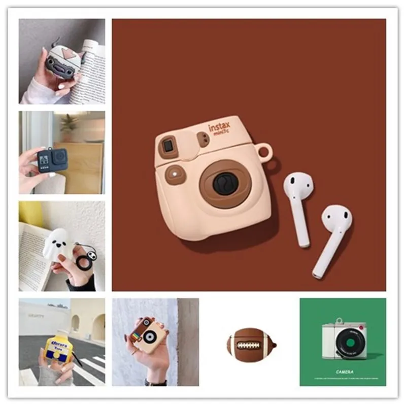 

3D Cartoon Black Wireless Headset Protection Case For Apple Airpods 1 2 3 Earphone Silicone Soft Case for air pods Pro fundas