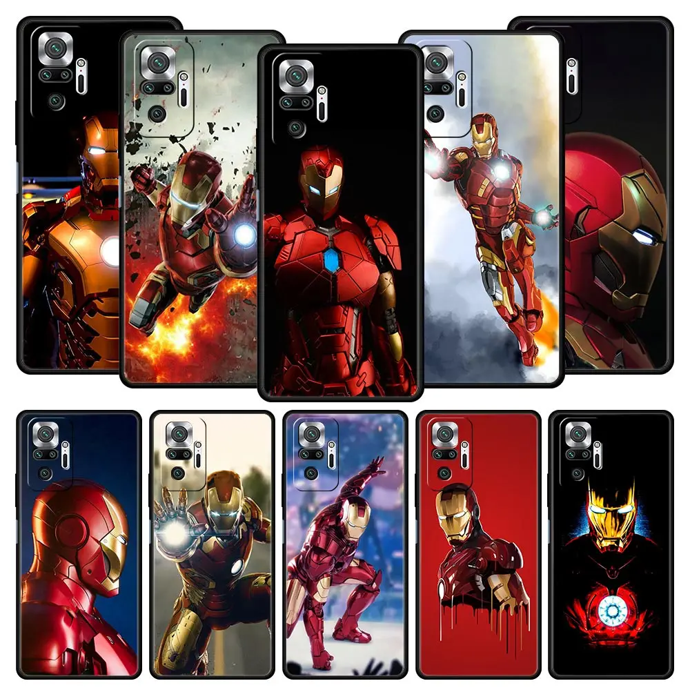 

Cover Case for Xiaomi Redmi Note 7 8 8T 9 9S 10 11 11S 11T K40 K40S K50 Pro Plus 4G 5G Coque Funda Cell Fashion Marvel Iron Man