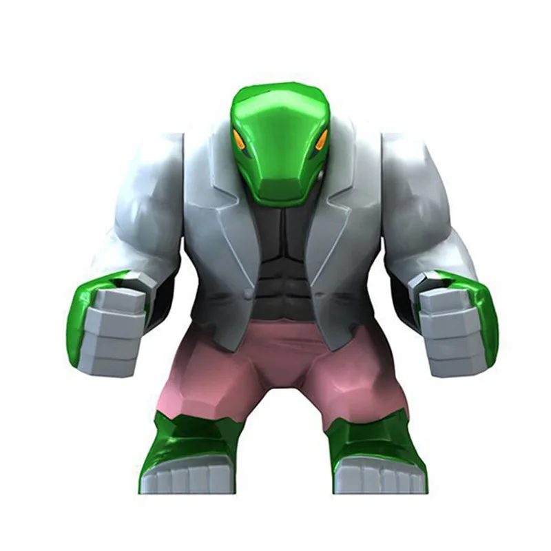 Мини-детские блокические статуи Мстителей Marvel ящерица Человек-паук Халк