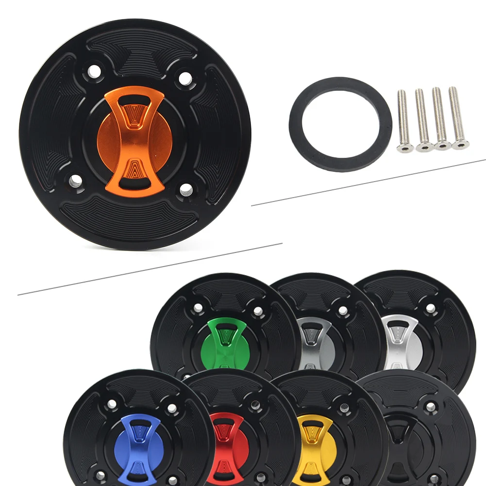 

CNC Motorbike Fuel Gas Tank Cap Cover Keyless For Kawasaki Ninja 400 650 ZX-6R Z900 Z650 Z4000 Versys 1000 Versys-X 300