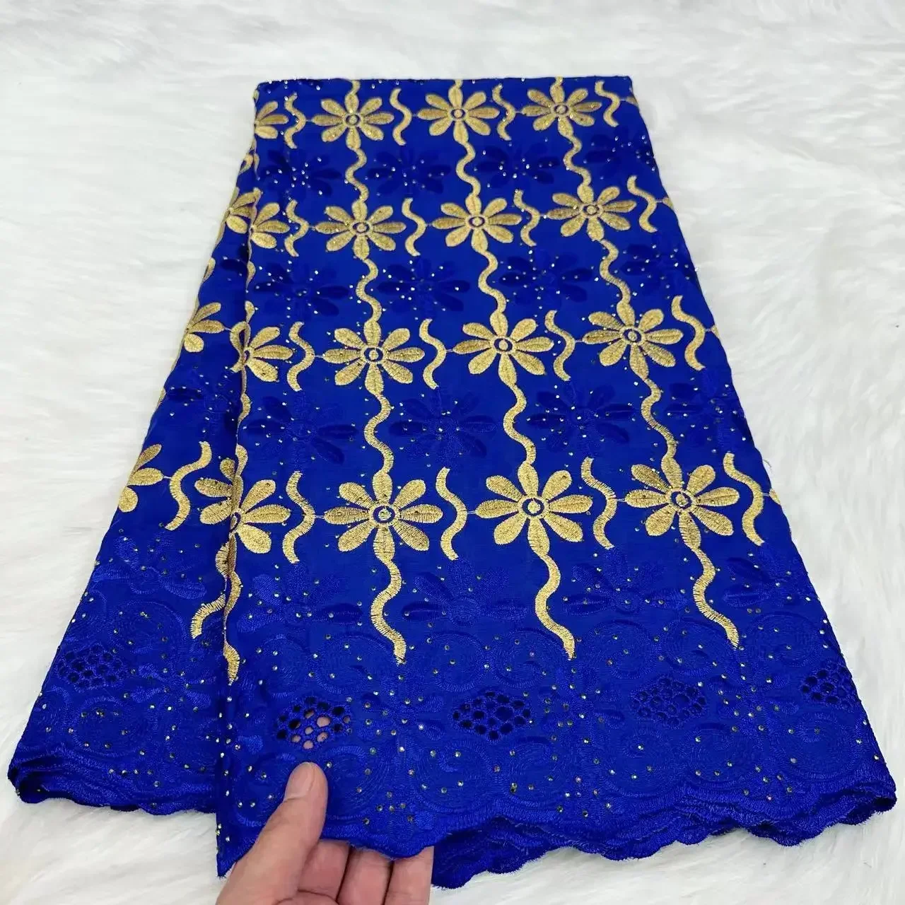 Новый стиль бирюзовая швейцарская вуаль нигерийская кружевная ткань 2024 высокое