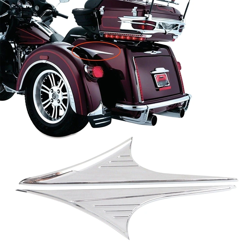 Хромированный задний багажник боковой кузов отделка платья для Tri Glide 09Up Trike