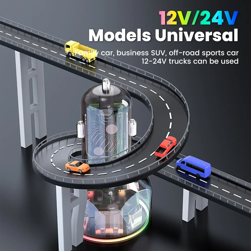 Автомобильное зарядное устройство USB мощностью 200 Вт 6 портов быстрая зарядка PD QC