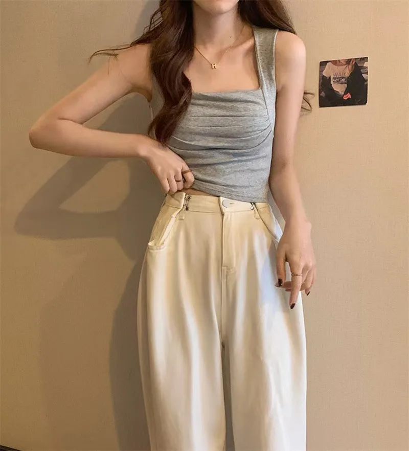 Весна и лето 2024 дизайн Sense сладкий пряный верхняя одежда женская майка без