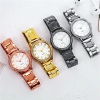 diamond studded luminous watches womens casual business band ladies quartz watch relojes relex stainless steel relojes mujer