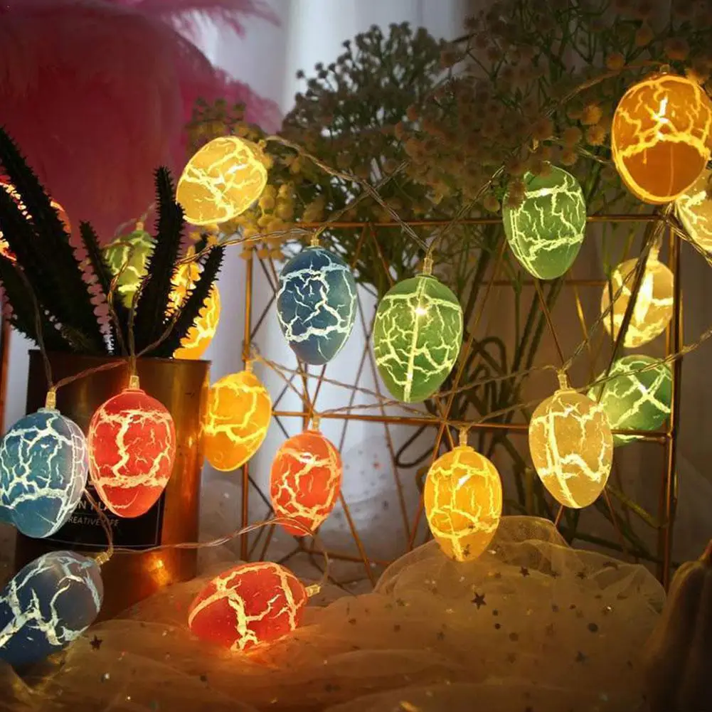 

Пасхальный светодиодный светильник 1,5 м, потрескавшийся разноцветный светильник, украшение на День Пасхи для дома, 2022 цыплят вечерние вечер...